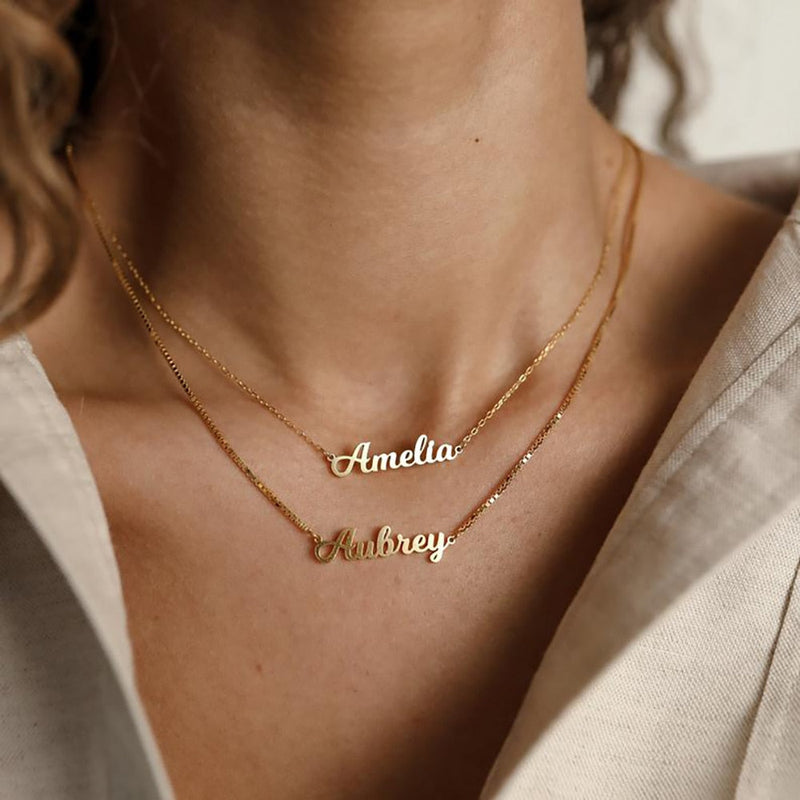 Colar com Nome Personalizado Banho Dourado