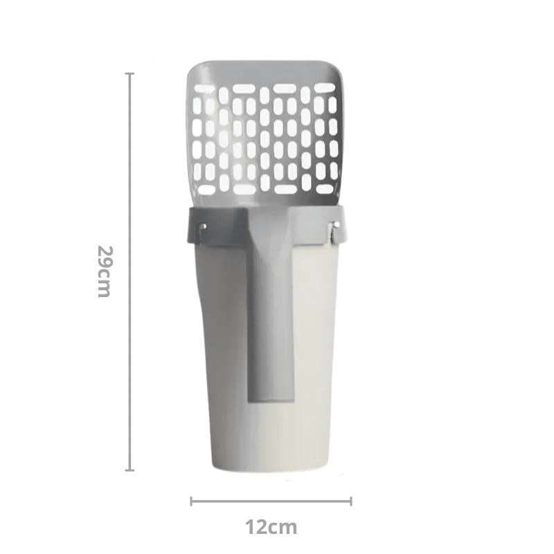 Pá Higiênica para Gatos com Dispenser Embutido + Saco Coletor Descartável